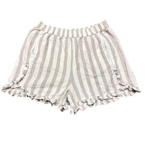 Beach‎ Lunch Lounge Shorts Women's M Leia Striped Linen Vacation Resort Beach